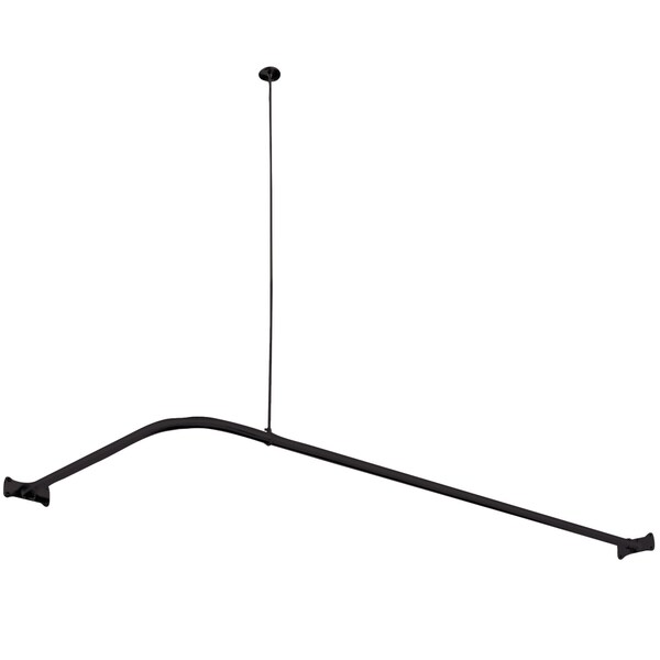 L-Shaped Shower Curtain Rod, Matte Black